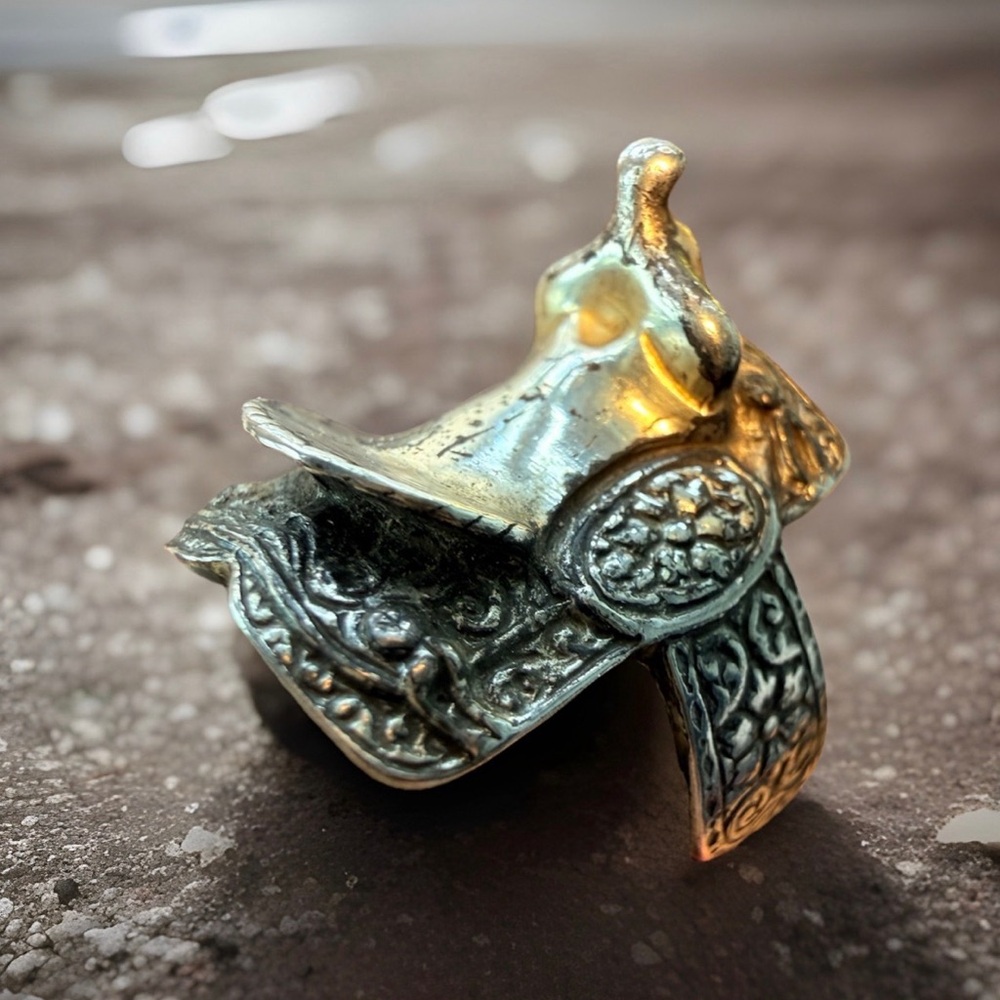 Vintage Sterling Silver Saddle Ring Sz 5 Bell Trading Post Hallmark 1930’s